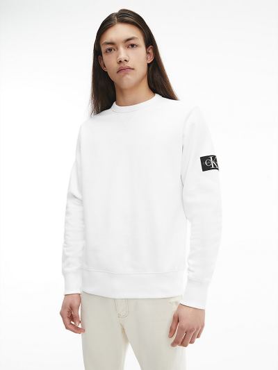 Calvin Klein Ruhák HU512892 | Calvin Klein Organic Cotton Férfi Pulóver Világos Fehér